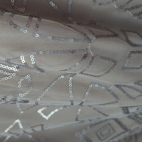 Mori Lee Taupe Formal Gown Strapless Sequins Bridesmaid Prom Women's Size 16 - Picture 7 of 7